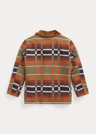 Jachete jacquard cu guler de shearling Ralph Lauren portocalii pentru femei Jachete jacquard cu guler de shearling Ralph Lauren portocalii pentru femei