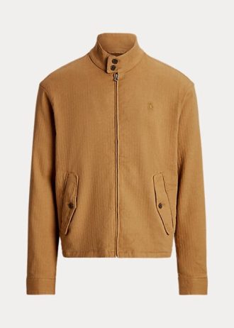 Jachete kaki pentru bărbați Ralph Lauren, în amestec de in, din sarg cu oase Jachete kaki pentru bărbați Ralph Lauren, în amestec de in, din sarg cu oase