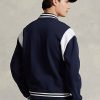 Jachete Letterman din lână Ralph Lauren pentru bărbați bleumarin/alb Jachete Letterman din lână Ralph Lauren pentru bărbați bleumarin/alb