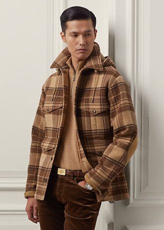 Jachete maro din lână în carouri Ralph Lauren Nichols pentru bărbați Jachete maro din lână în carouri Ralph Lauren Nichols pentru bărbați