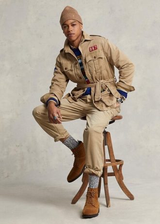Jachete maro pentru bărbați, Ralph Lauren, cu brâu din twill Jachete maro pentru bărbați, Ralph Lauren, cu brâu din twill