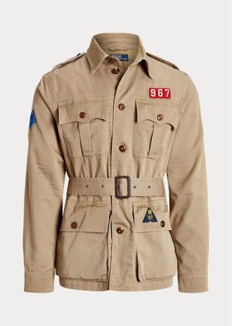 Jachete maro pentru bărbați, Ralph Lauren, cu brâu din twill Jachete maro pentru bărbați, Ralph Lauren, cu brâu din twill