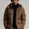 Jachete maro pentru bărbați Ralph Lauren, cu puf hidrofug