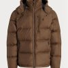 Jachete maro pentru bărbați Ralph Lauren, cu puf hidrofug