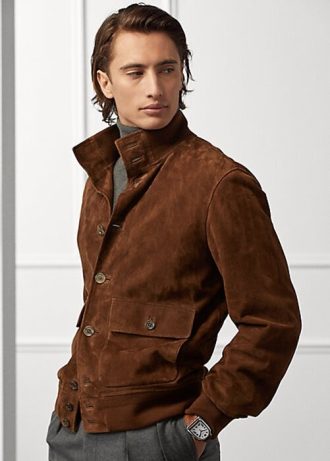 Jachete maro Ralph Lauren Hayworth din piele intoarsa pentru barbati Jachete maro Ralph Lauren Hayworth din piele intoarsa pentru barbati