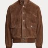 Jachete maro Ralph Lauren Hayworth din piele intoarsa pentru barbati Jachete maro Ralph Lauren Hayworth din piele intoarsa pentru barbati