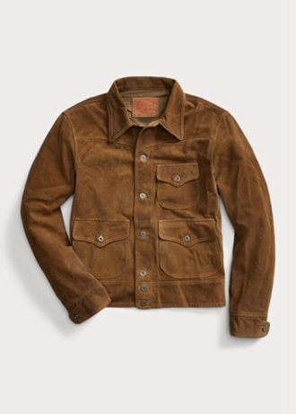 Jachete maro Ralph Lauren Roughout din piele intoarsa pentru barbati Jachete maro Ralph Lauren Roughout din piele intoarsa pentru barbati