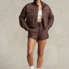 Jachete matlasate decupate de damă Ralph Lauren, maro, hidrofuge