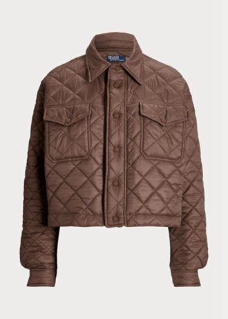 Jachete matlasate decupate de damă Ralph Lauren, maro, hidrofuge