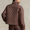 Jachete matlasate decupate de damă Ralph Lauren, maro, hidrofuge