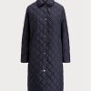 Jachete matlasate lungi Ralph Lauren pentru femei bleumarin