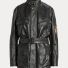Jachete moto din piele de vițel Ralph Lauren Cadena pentru femei negre Jachete moto din piele de vițel Ralph Lauren Cadena pentru femei negre
