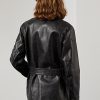 Jachete moto din piele de vițel Ralph Lauren Cadena pentru femei negre Jachete moto din piele de vițel Ralph Lauren Cadena pentru femei negre