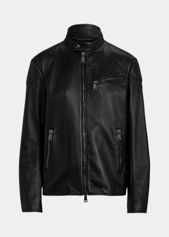 Jachete motocicliste din piele de miel Ralph Lauren Keven pentru femei negre Jachete motocicliste din piele de miel Ralph Lauren Keven pentru femei negre