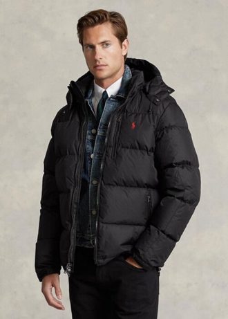 Jachete negre pentru bărbați Ralph Lauren, cu puf hidrofug Jachete negre pentru bărbați Ralph Lauren, cu puf hidrofug