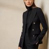 Jachete negre pentru femei Ralph Lauren Camden din amestec de lână Jachete negre pentru femei Ralph Lauren Camden din amestec de lână