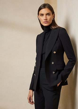 Jachete negre pentru femei Ralph Lauren Camden din amestec de lână Jachete negre pentru femei Ralph Lauren Camden din amestec de lână