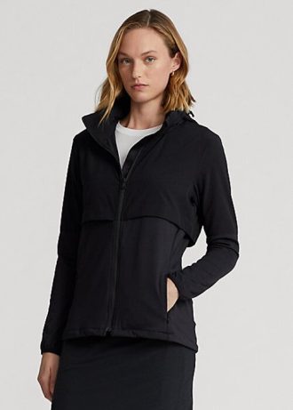 Jachete negre pentru femei Ralph Lauren Hybrid cu glugă ambalabilă Jachete negre pentru femei Ralph Lauren Hybrid cu glugă ambalabilă