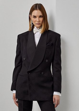 Jachete negre Ralph Lauren Gregory Jacquard Tuxedo de damă Jachete negre Ralph Lauren Gregory Jacquard Tuxedo de damă