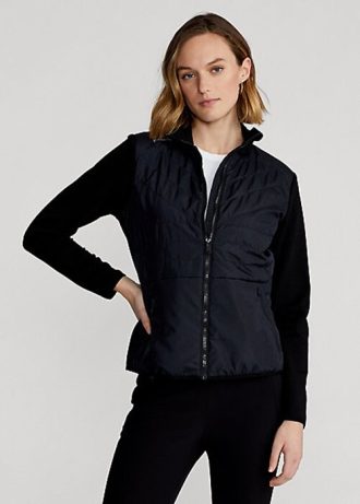 Jachete negre Ralph Lauren hibride cu fermoar complet pentru femei Jachete negre Ralph Lauren hibride cu fermoar complet pentru femei