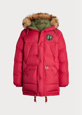 Jachete parka reversibile din puf Ralph Lauren roșii pentru bărbați Jachete parka reversibile din puf Ralph Lauren roșii pentru bărbați