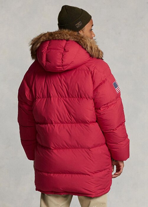 Jachete parka reversibile din puf Ralph Lauren roșii pentru bărbați Jachete parka reversibile din puf Ralph Lauren roșii pentru bărbați