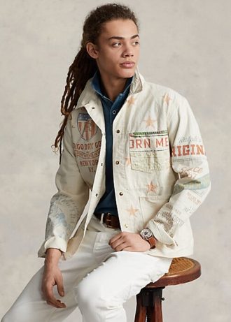 Jachete pentru bărbați crem Ralph Lauren Denim Graphic Painter