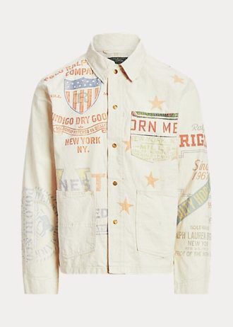 Jachete pentru bărbați crem Ralph Lauren Denim Graphic Painter