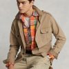 Jachete pentru bărbați kaki Ralph Lauren Dobby Utility overshirt Jachete pentru bărbați kaki Ralph Lauren Dobby Utility overshirt