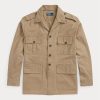 Jachete pentru bărbați kaki Ralph Lauren Dobby Utility overshirt Jachete pentru bărbați kaki Ralph Lauren Dobby Utility overshirt