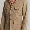 Jachete pentru bărbați kaki Ralph Lauren Dobby Utility overshirt Jachete pentru bărbați kaki Ralph Lauren Dobby Utility overshirt