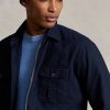 Jachete peste cămașă Oxford vopsite în îmbrăcăminte Ralph Lauren pentru bărbați bleumarin Jachete peste cămașă Oxford vopsite în îmbrăcăminte Ralph Lauren pentru bărbați bleumarin