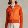 Jachete portocalii Ralph Lauren hibride cu gât pâlnie