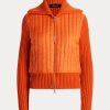 Jachete portocalii Ralph Lauren hibride cu gât pâlnie