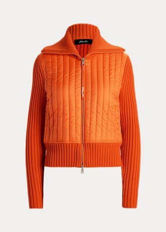 Jachete portocalii Ralph Lauren hibride cu gât pâlnie Jachete portocalii Ralph Lauren hibride cu gât pâlnie