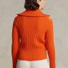 Jachete portocalii Ralph Lauren hibride cu gât pâlnie