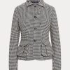 Jachete Ralph Lauren Cartwright Houndstooth din amestec de lână pentru femei negre/crem Jachete Ralph Lauren Cartwright Houndstooth din amestec de lână pentru femei negre/crem