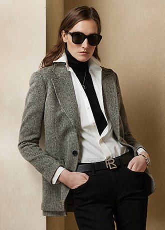 Jachete Ralph Lauren The Tweed de damă negru/crem Jachete Ralph Lauren The Tweed de damă negru/crem