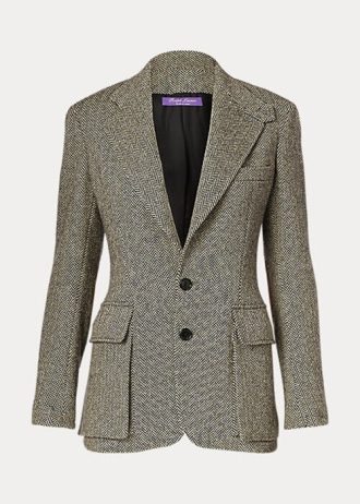 Jachete Ralph Lauren The Tweed de damă negru/crem Jachete Ralph Lauren The Tweed de damă negru/crem