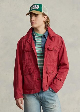 Jachete roșii pentru bărbați Ralph Lauren Twill Wading Jachete roșii pentru bărbați Ralph Lauren Twill Wading