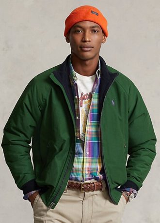 Jachete verzi pentru bărbați Ralph Lauren cu mâneci raglan Jachete verzi pentru bărbați Ralph Lauren cu mâneci raglan