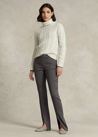 Leggings din twill din amestec de lână stretch Ralph Lauren, gri închis, pentru femei