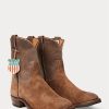 Maro Ralph Lauren Roughout Suede & Cizme din piele