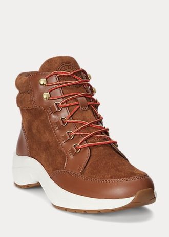 Maro Ralph Lauren Rylee Suede & Adidași din piele