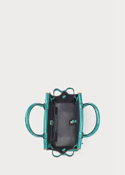 Mint Geantă de mână Ralph Lauren Aligator Mini Rl50 pentru femei Mint Geantă de mână Ralph Lauren Aligator Mini Rl50 pentru femei
