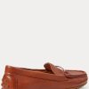 Mocași maro pentru femei Ralph Lauren Briony din piele pentru șofer Mocași maro pentru femei Ralph Lauren Briony din piele pentru șofer