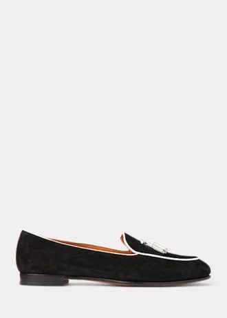 Mocasini de damă, bej/alb, Ralph Lauren Laurel Tassel din piele de capră