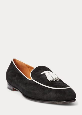 Mocasini de damă, bej/alb, Ralph Lauren Laurel Tassel din piele de capră