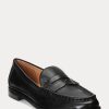Mocasini de damă negri Ralph Lauren Wynnie din piele lustruită Mocasini de damă negri Ralph Lauren Wynnie din piele lustruită