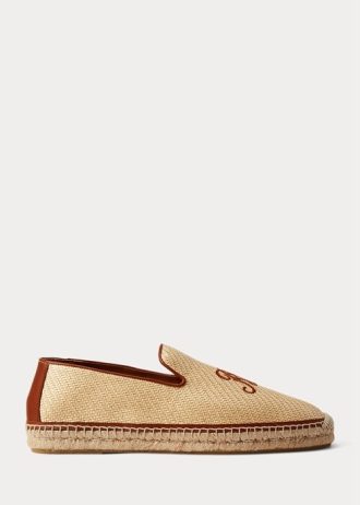 Mocasini de pânză brodat Ralph Lauren bej pentru bărbați
